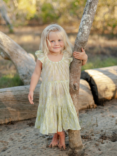 ALAKAI / Little Matilda Dress / Olive(3y,4y,5y,6-7y,8-9y)