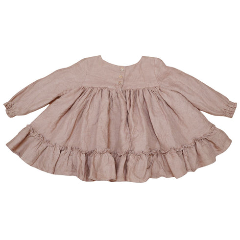 lilinoa / Dress MAEVA _ pink linen(2-3y,3-4y,5-6y)