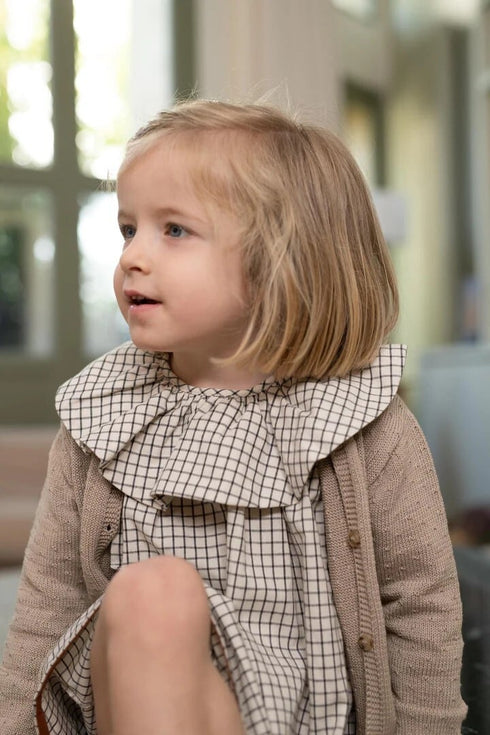 LOIR paris/Robe MARY carreaux milk(2y,3y,4y,6y)