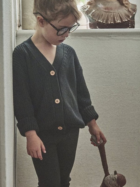 poudre organic/MATE CARDIGAN Charbon(3y,4y)