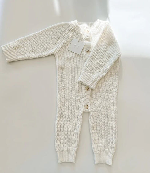 OAT / Powder Chunky Knit Playsuit (1-2y)