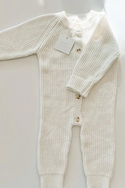 OAT / Powder Chunky Knit Playsuit