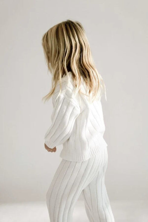 OAT / Children’s Wide Ribbed Knit Sweater ‘Dove’ (2-3y,3-4y)
