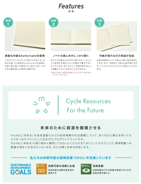 食べられなかったお米のノート サステナブルパッド Eliminate Food Loss / B6