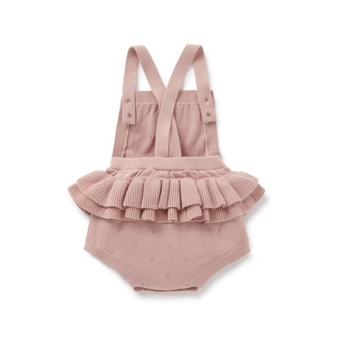 ASTER & OAK / Rosette Ruffle Knit Romper_Rose(1y,2y)