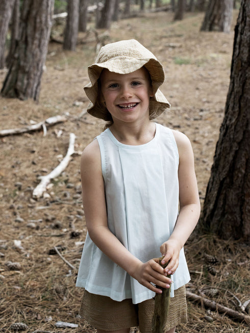 serendipity ORGANICS / Pleat Top Misty Blue(2y,3y,4y,5y)