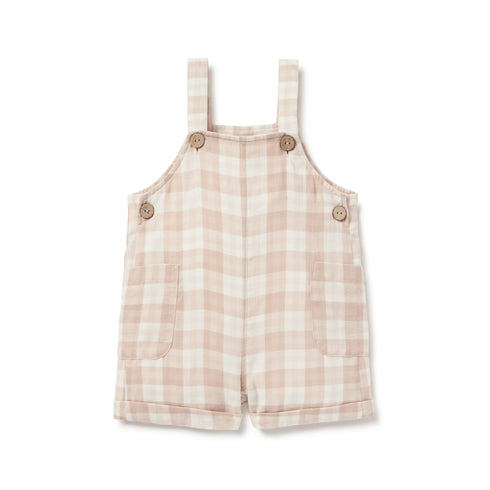 ASTER & OAK / Taupe Gingham Overalls