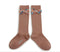 Collegien/Mathilde Ribbed Knee-high Socks with Liberty Bow -Praline de Lyon