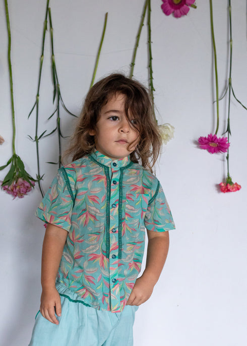 Bachaā / Camilou Shirt _ Aquarelle print (2-3y,4-5y)