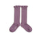 Collegien / Josephine Lace-Trim Ribbed Knee-high Socks - Glycine du Japon