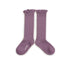 Collegien / Josephine Lace-Trim Ribbed Knee-high Socks - Glycine du Japon