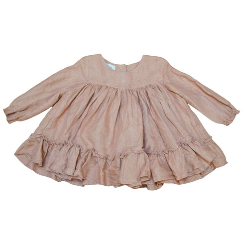 lilinoa / Dress MAEVA _ pink linen(2-3y,3-4y,5-6y)