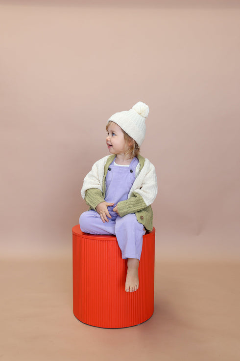 Grown / Merino Wool Cardigan - Sage/Milk(2,3,4)