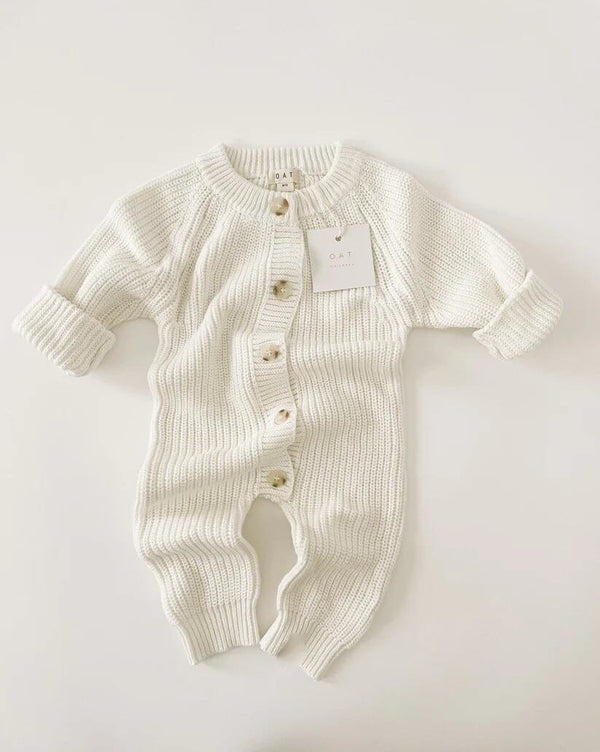 OAT / Powder Chunky Knit Playsuit (1-2y)