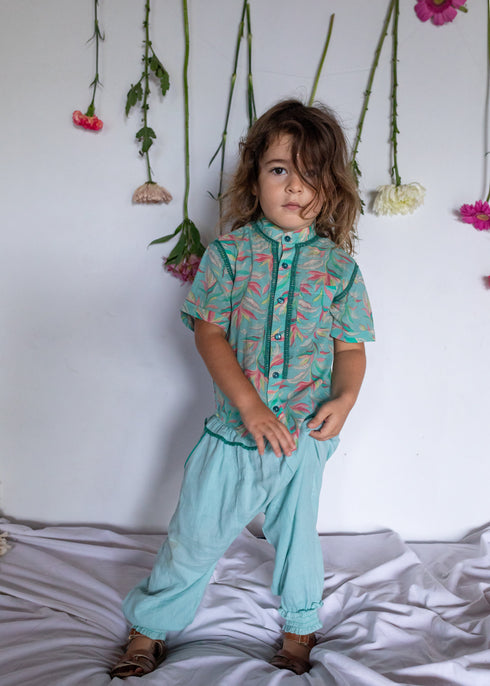 Bachaā / Camilou Shirt _ Aquarelle print (2-3y,4-5y)