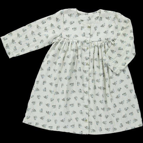 poudre organic / ROBE AUBEPINE_ Fleurs-Blue-Fog(2y,3y,4y)