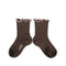 Collegien / Ambre - Lettuce Trim Pointelle Merino Wool Socks - Chocolat au lait