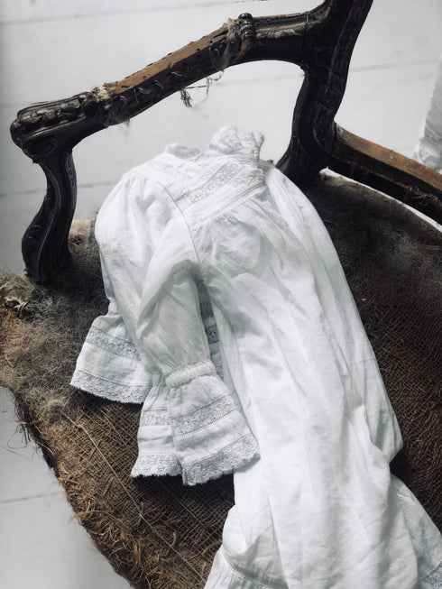 Bonne Mere / LITTLE VINTAGE LACEY LONG SLEEVE DRESS_Off white(6y)