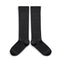 Collegien / Hortense Ribbed Knee-high Socks Velvet Bows - Pierre de Volvic