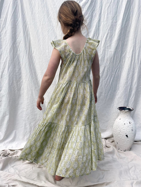 ALAKAI / Little Matilda Dress / Olive(3y,4y,5y,6-7y,8-9y)
