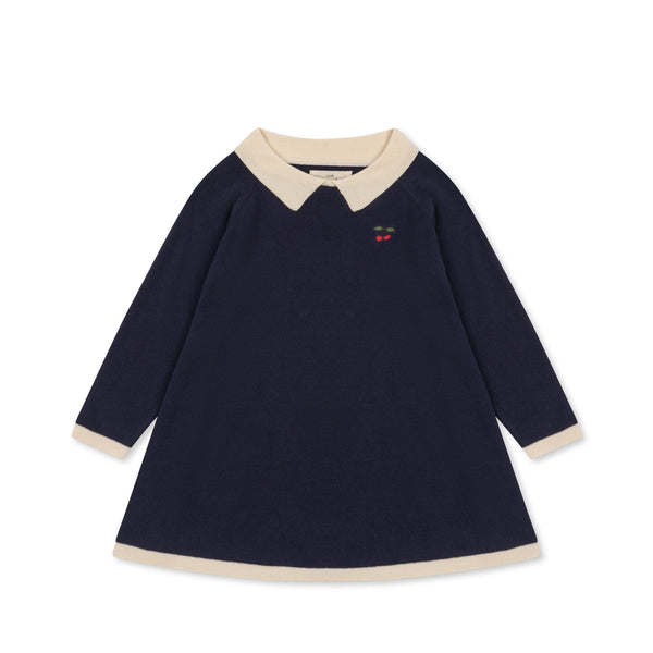 Konges Sloejd / VENTON KNIT DRESS GOTS_NAVY(18m,2y,3y,4y)