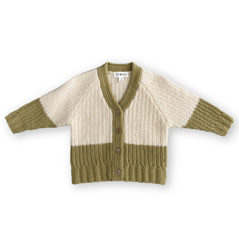 Grown / Merino Wool Cardigan - Sage/Milk(2,3,4)