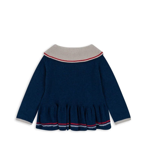 Konges Sloejd / MAXIME KNIT COLLAR BLOUSE_NAVY PEONY(18m,2y,3y,4y)