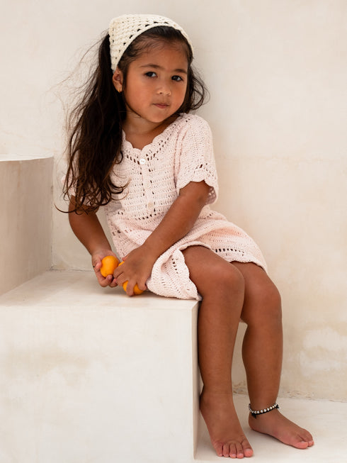 ILLOURA THE LABEL / Crochet Dress Pink(2y,3y,4y,5y)