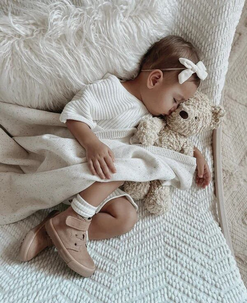 OAT / Powder Ribbed Knit Tee Playsuit (1-2y,2-3y)