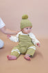 Grown / Knitted Stripe Overalls - Sage(1,2)