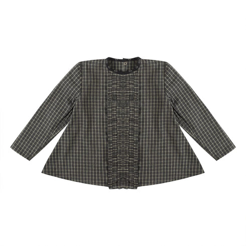 lilinoa / BLOUSE ANNE _ green checks(2-3y,3-4y,5-6y)