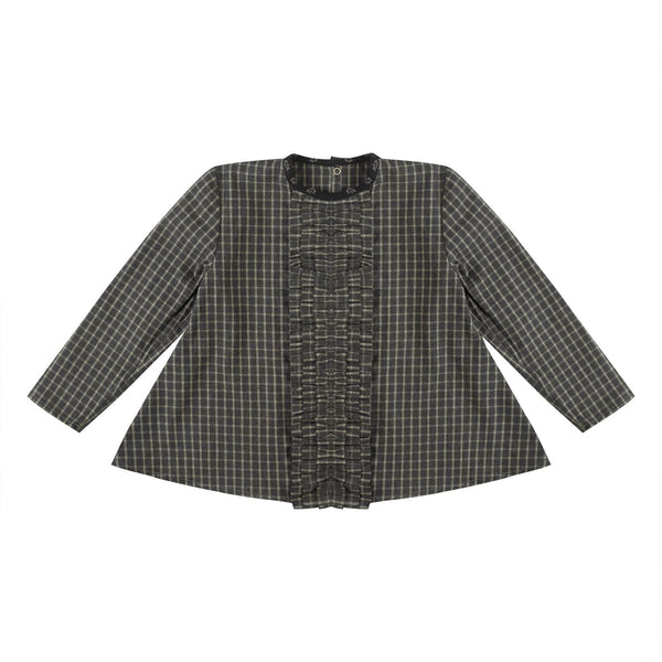 lilinoa / BLOUSE ANNE _ green checks(2-3y,3-4y,5-6y)