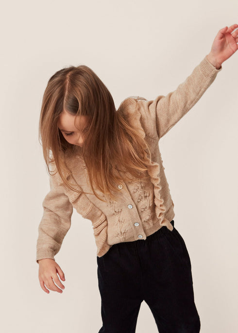 Konges Sloejd / FIOL FRILL CARDIGAN_MOONLIGHT(18m,2y,3y,4y)