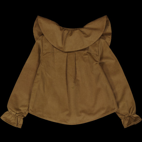 LOIR paris/Chemise grand col BERTHE velours brun(4y,6y)