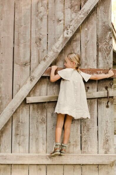 marsou /ROBE DULSE_Beige Linen(2-3y,3-4y,5-6y,7-8y)