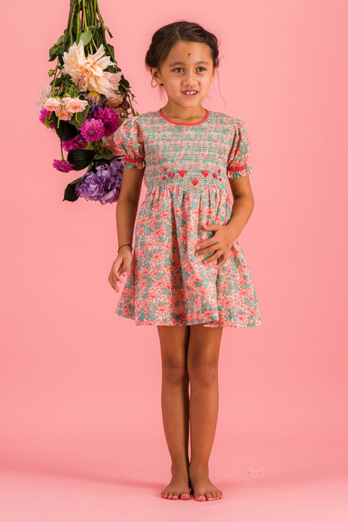 Bachaā / Divine Beguine Dress _ Romance print (2-3y,4-5y)