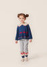 Konges Sloejd / MAXIME KNIT COLLAR BLOUSE_NAVY PEONY(18m,2y,3y,4y)
