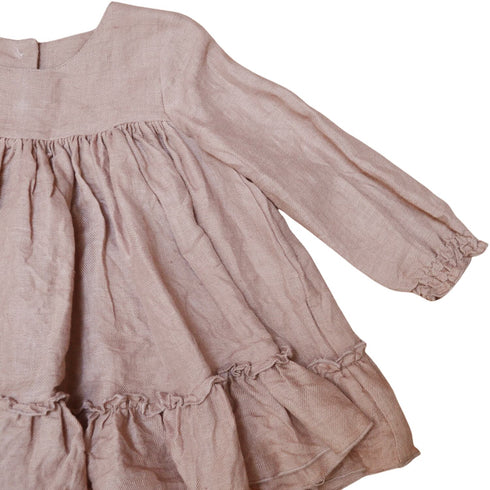 lilinoa / Dress MAEVA _ pink linen(2-3y,3-4y,5-6y)