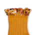 Collegien/Anemone Embroidered Ruffle Ribbed Ankle Socks - Curcuma
