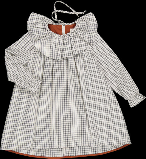 LOIR paris/Robe MARY carreaux milk(2y,3y,4y,6y)