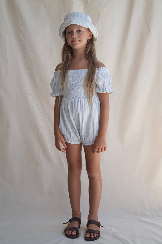 House of Paloma / Serafina Playsuit _Azure Stripe (2y,3y,4y)