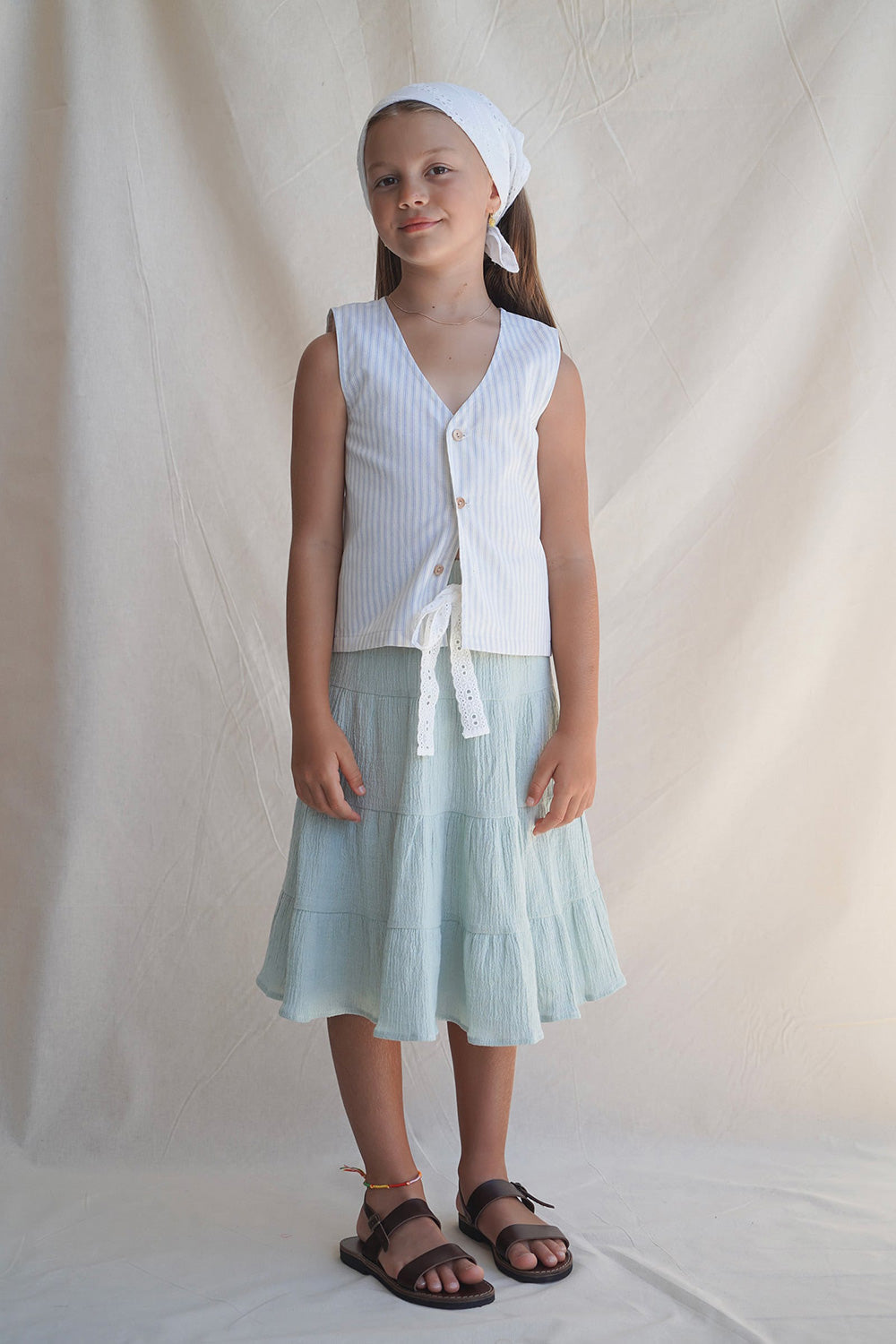 House of Paloma / Sophia Skirt_Ciel Linen(2y,3y,4y,5y,6y)