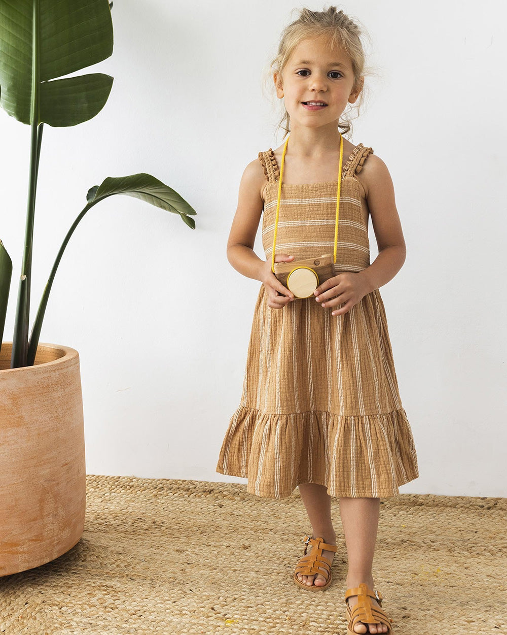 buho/ STRIPES DRESS_ROSE(3y,4y,6y)