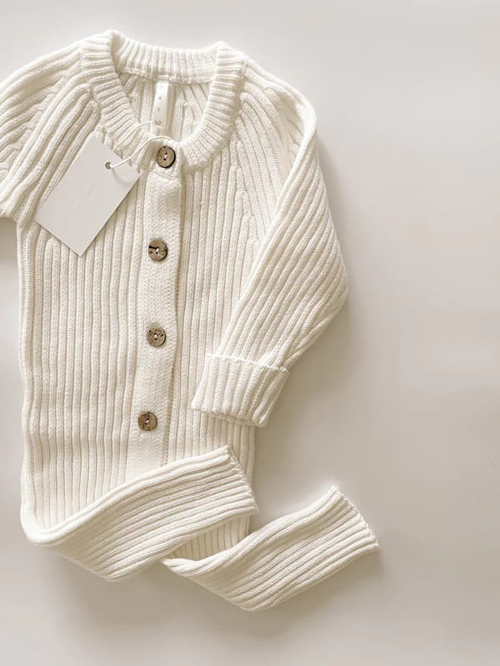 OAT / Powder Ribbed Knit Playsuit (1-2y,2-3y)