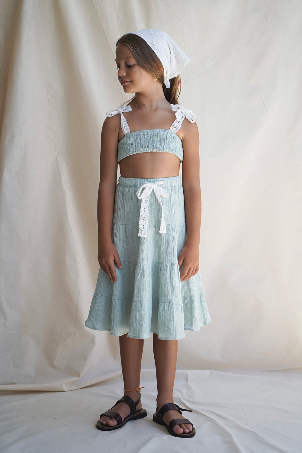 House of Paloma / Sophia Skirt_Ciel Linen(2y,3y,4y,5y,6y)