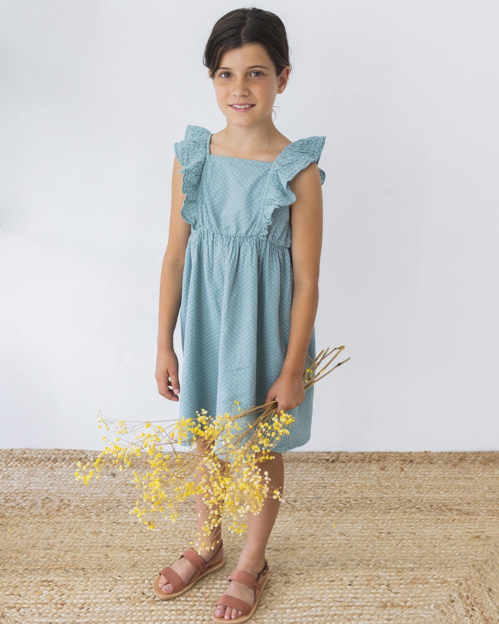 buho/ JACQUARD DRESS_SEA PINE(4y,6y)