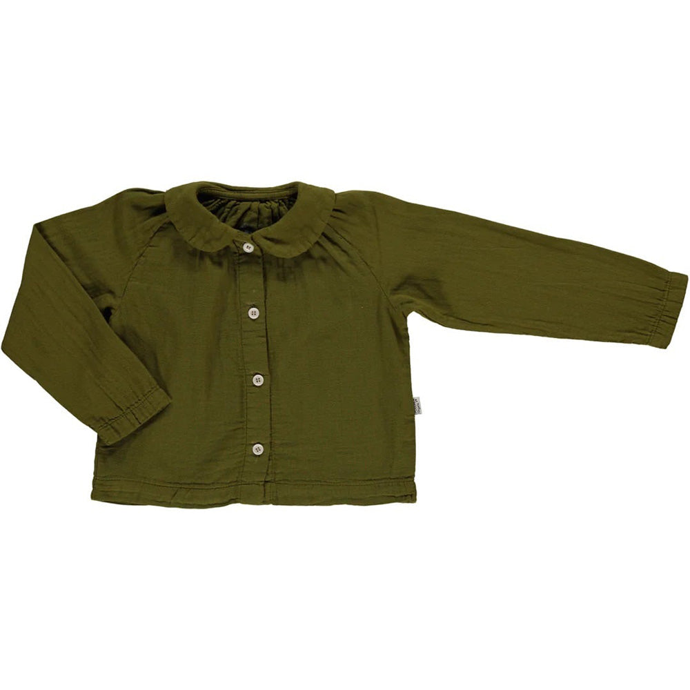 poudre organic / BLOUSE FLEUR_Fir Green(2y,3y,4y,6y)