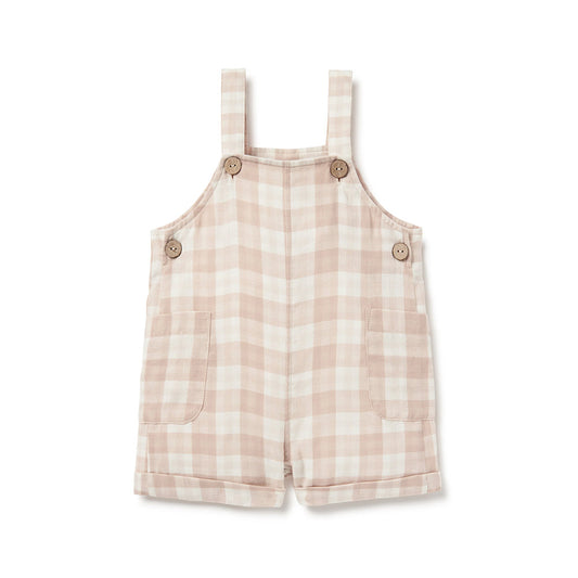 ASTER & OAK / Taupe Gingham Overalls