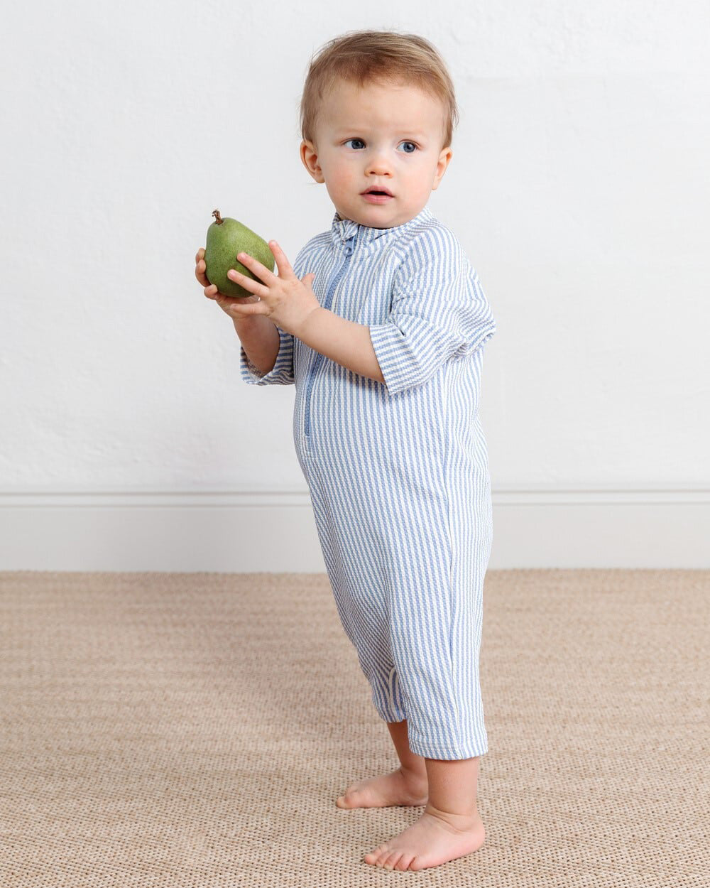 garbo&friends / UV Suit_Stripe Blue(6-12m,1-2y)