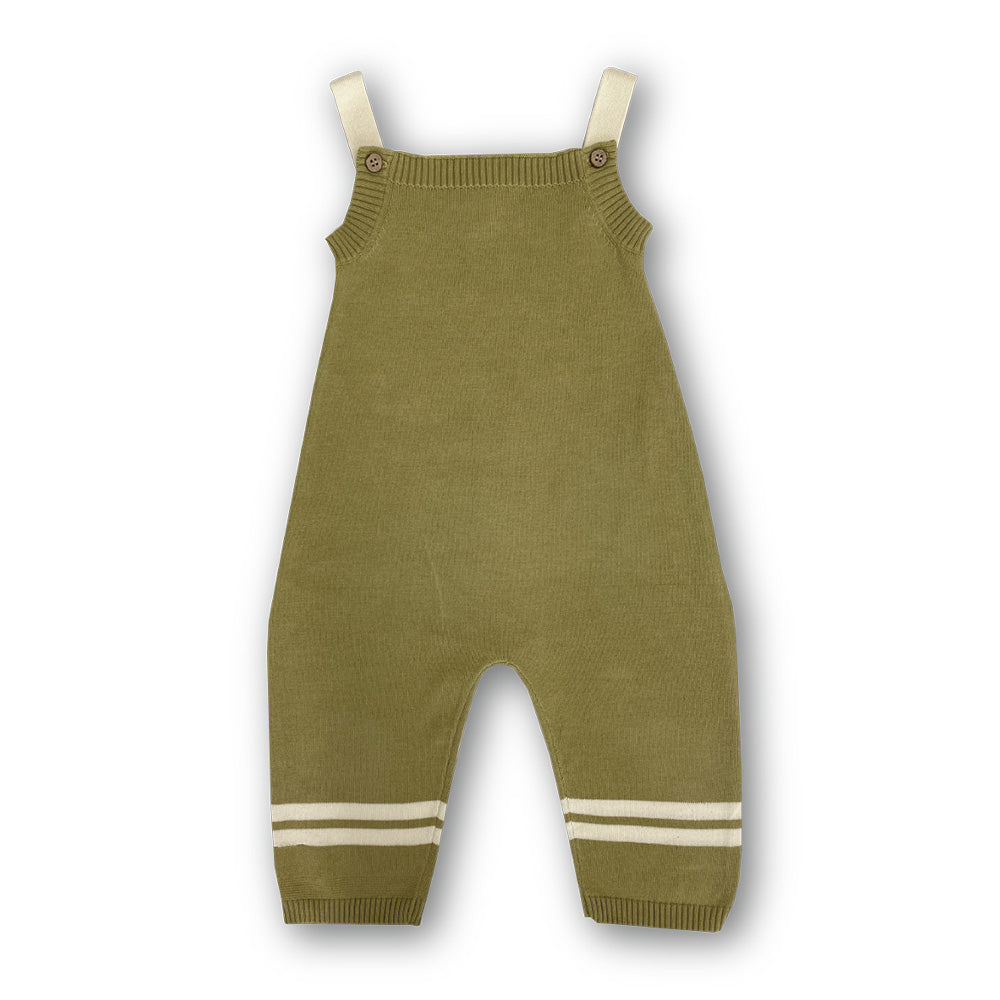 Grown / Knitted Stripe Overalls - Sage（1,2）